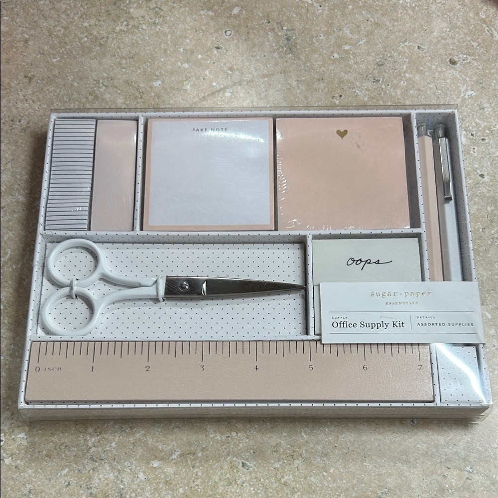 Office Supply Kit - White and Tan